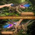Remote Control Dinosaur Robot Toys RC Realistic Walking Tyrannosaurus Rex Dinosaur Toys for Kids Rechargeable Jurassic Park Walking T-rex Toys with Mist Spray, Touch Sensing, Light & Roar, Shaking Head, Tail Wagging, RC Robot Dinosaur Gift for Boys Girls. 
