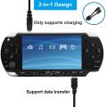 PSP 1000 Charger Cable for PSP 1000 2000 3000 Series and E-1000L Shape for Xiatiaosann Sony, DC 5V Barrel Jack 2 in 1 Power Cable for Tablet, Mobile Phone, Laptop, USB 2.0 A Male Cable. 