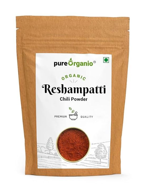 Pure Organio Reshampatti Red Chilli Powder Organic Dry lal Mirchi Powder For  Khada Masala Chilly for cooking 400 g