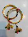 Beautiful Fancy Bangle set with hanging Jhumkas  High Quality. 