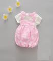 Pink & White Polka Dot Jumpsuit For Girls. 