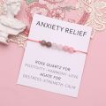 Anxiety Relief Bracelet Rose Quartz Healing Crystals Bracelet Stress Relief Jewelry Women Men Friendship Stress Relief Bracelet. 