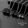 Stainless Steel Weights Necklace Gym Barbell Necklace Men's Mans Gold On The Neck Couple Pendan With A Barbell. 