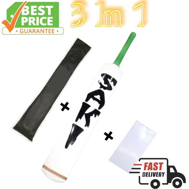 NEW SAKI WHITE EDITION TAPE BALL BAT with  free cover and sheet