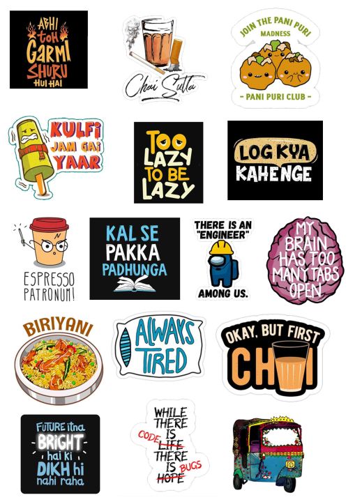 Funny Stickers Art Stickers for mobile back, Laptop, dairy and for decorating your stuff and making them look more attractive - 3 inch x 2 inch