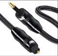 EMK Optical Audio Cable Toslink to Mini Toslink Cable 3.5 Adapter Toslink SPDIF IN/OUT 24K Gold-Plated Male to Male for Speaker TV and Smart Box Android TV Black (1 m) 2m 1.5 m A A392. 
