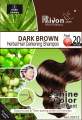 (Dark Brown Colour)(Pack Of 12 Sachet) Rivon Herbal Hair Color Shampoo. 