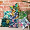 Throw Pillow Cover Breathable Assorted Leaves Flower Printed Pillowcase. 