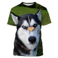 Funny pet dog T-shirts husky animal 3D print streetwear men women fashion oversized short sleeve t shirt kids tees tops clothing. 