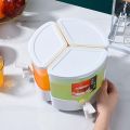 Rotating Large Capacityre Frigerator Cold Kettle With Lid And Faucet Split Fruit Teapot Lemonade Bucket Three-grid Rotating Ice Water Jug Household Juice Cold Drink Pot for Ice Tea Wine Coffee. 