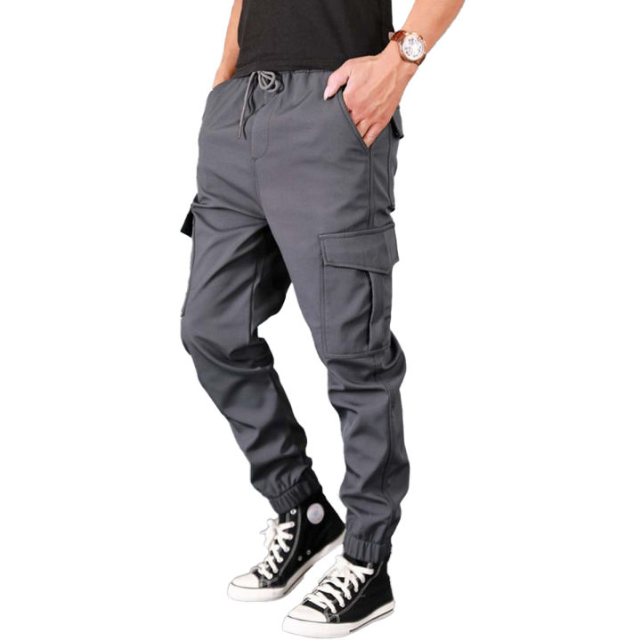 "Stay Stylish and Organized with Grey 6-Pocket Trousers - Premium Quality - Finely Stitched  For Everday Wear "