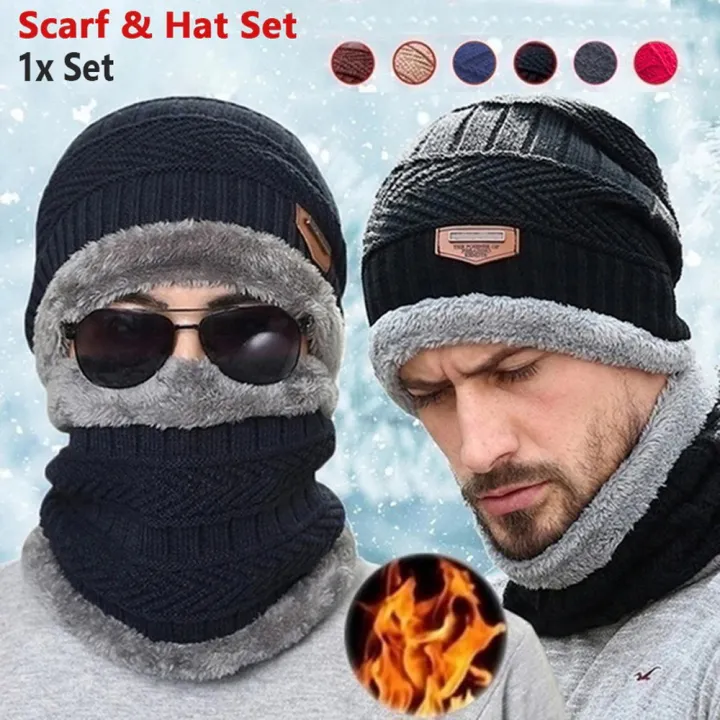 1-Piece%20and%202%20Pieces%20Coral%20Fleece%20Scarf%20Winter%20Hat%20Soft%20Winter%20Beanie%20Caps%20For%20Men%20Warm%20Breathable%20Wool%20Knit%20Letter%20Double%20Layer%20Caps%20for%20Bike%20and%20Outdoor%20Use%20in%20Black%20Blue%20and%20Brown%20Color%20-%20Image%204