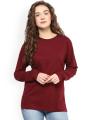 (Customized) Branded 100% Finest Cotton Maroon Full Sleeves Ladies Shirt, t shirts for women, shirts for women, beautiful shirts for girls, women t shirt, plain t shirt for women. 