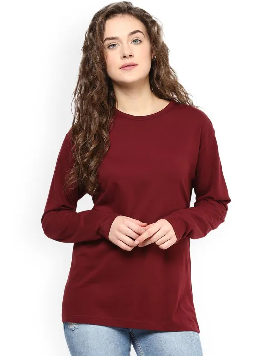 (Customized)%20Branded%20100%25%20Finest%20Cotton%20Maroon%20Full%20Sleeves%20Ladies%20Shirt,%20t%20shirts%20for%20women,%20shirts%20for%20women,%20beautiful%20shirts%20for%20girls,%20women%20t%20shirt,%20plain%20t%20shirt%20for%20women%20-%20Image%203