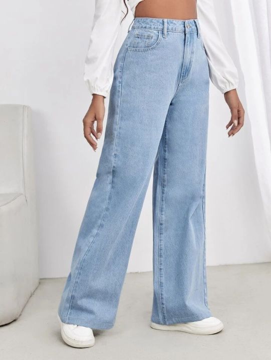 Wide%20Leg%20Ice%20Blue%20Denim%20Jeans%20For%20Women/Girls/Female%20Export%20Quality%20Fashion%20Baggy%20Jeans%20-%20Image%204