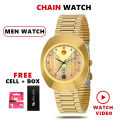 Men’s Analog Metal Dress Golden Watch for Men Stainless Steel Water Resistant Wrist Watch for Boys. 