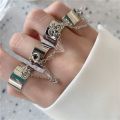 Punk Cool Hip Pop Rings Multi-layer Adjustable Chain Four Open Finger Rings Alloy Rings for Women Party Gift. 