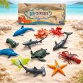 12pcs Mini Ocean Figure Sea Animal Toys For Kids Use For School Project Sea creatures non-toxic Material Pvc. 