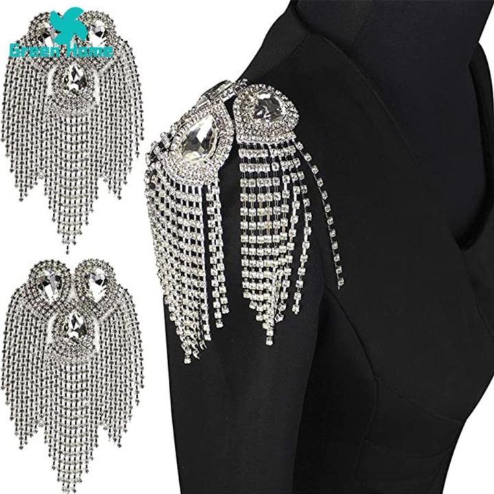 Green Home Shoulder Epaulette DIY Unisex Adults Shoulder Tassels Epaulet Brooch