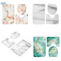 3 Pieces Bathroom Rug Set Polyester Fiber Washable Toilet Floor Carpet. 