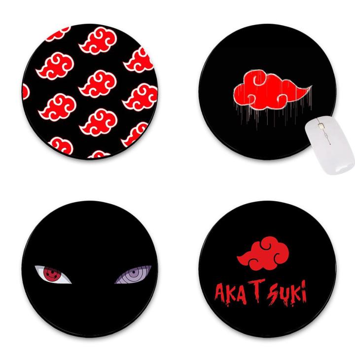 Black Mouse Pad Mouse Mat Round Computer Small Mats Gamer Slipmat Mousepad Red Mangekyou Sharingan Desk Accessories Pc
