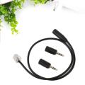 RJ9 to 3.5mm 2.5mm Jack Socket Cable Adapter For Telephone Headset Earphone. 