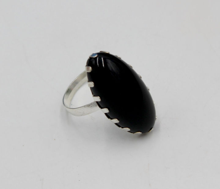 Black Stone Ring Oval Shape Ring New Style and Trendy Ring for Girls and Women & men