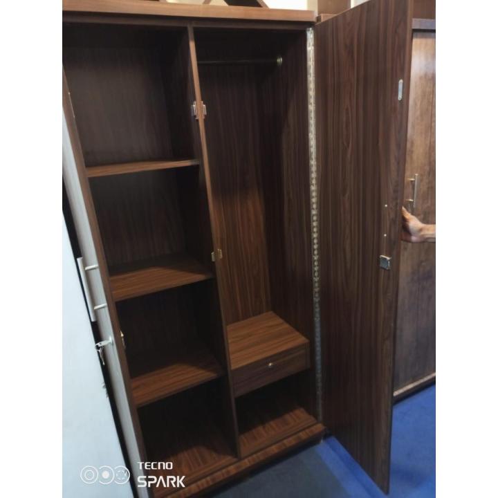 cabinet 3by6 made with lamination patex brown color two-door with lock good and high quality