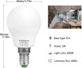 DORESshop E14 Dimmable LED Bulb, 5W P45 Small Edison Screw Bulbs(SES) Golf Ball Bulbs, 40W Incandescent Equivalent, 6000K(Daylight White),450LM, Not Suitable for 3-Way Dimmable Lamps, 4-Pack  [Energy Class A+]. 