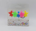 MULTICOLORS STARS CANDLE SET ( PACK OF 5 CANDLES ). 