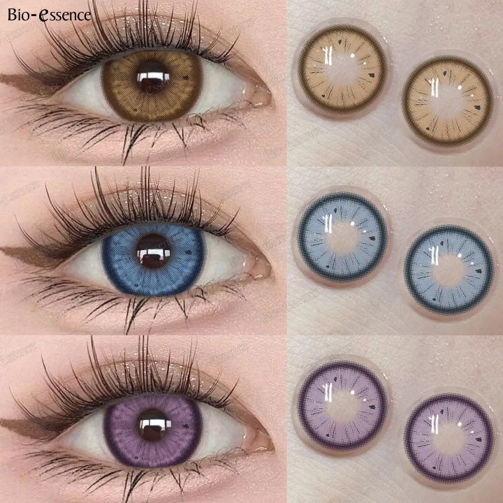 2 【HOT】 Bio-Essence 1 Pair Korean Lenses Colored Contact Lenses For Eyes Big Eye Lenses Brown Lenses Blue Eye Lenses High Quaility Lense