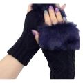 Wool Gloves Fancy Winter Women Girls wool Gloves Knitting  wool gloves Keep Warm Short Mitten Fingerless Lady Girl Half Finger Gloves. 