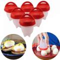 Silicone Egg Cooker, Hard Boiled Egg Maker 6 Pieces Silicone Egg Poachers, Boiled Egg Cooker without Shell, BPA Free Non-Stick Egg Poacher, Fast Poaching Egg Cooker  Steamer for Hard Boiled Eggs. 