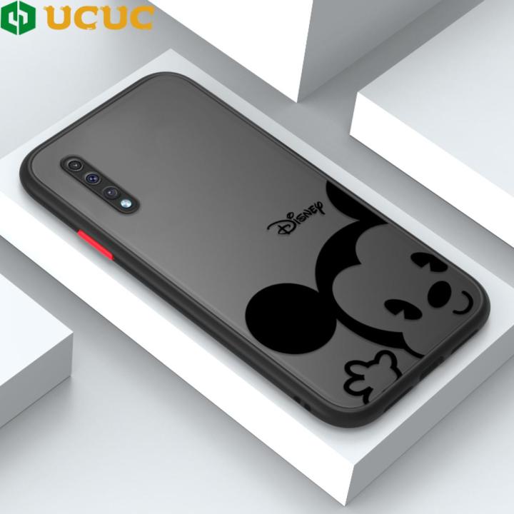 UCUC for Samsung Galaxy A50 A30S A50S Back Cover Cartoon Hello Mouse Frosted Transparent Hard Phone Case Thin Shockproof Full Cover Camera Protect Case