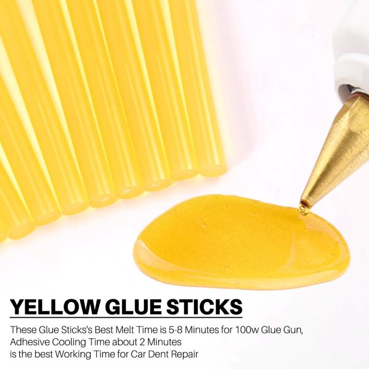 10X Dent Repair Glue Sticks Paintless Dent Repair Tool Glue Sticks for Hot Glue - Car Repair Dent Remover Tool Yellow
