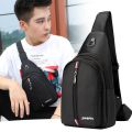 MEN'S CASUAL  Crossbody 3 ZIPPER CHEST CROSSBODY Men Travel Messenger Bag Cross Body Bag Design for earphone. 