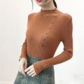 OIMG Womens Long Sleeve Knit Sweater Turtleneck Sweater Bottoming Shirt. 