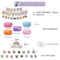 PinShang Cat Birthday Party Decorations Happy Birthday Cat Head Banner Cake Toppers 12inch Latex Balloons Set For Cat Birthday Party. 