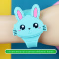 Flip Cover Silicone Electronic Children Watches Kids Lovely Rabbit Cartoon Girls Watch Boys Student Clock Reloj Infantil Saati. 