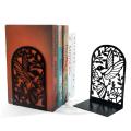 Black White Hummingbird Silhouettes Nature Inspired Metal Metal Bookends Bookcase Accessories for Home Decor Reading Nook Essentials Bird Lovers Gift Idea Office Organization. 