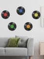 5pcs/Aesthetic Vinyl Records Pattern Wall Decor,12 Inches Original Lps Vintage records(Black Colour) Gramaphone vinyl record for decoration in home  Non.Adhesive Waterproof Wall Art Decal, For Home Decor,Black round decoration. 