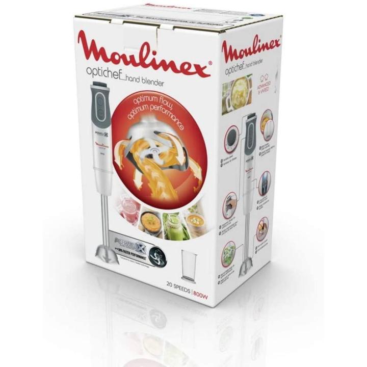 MOULINEX Optichef Hand Blender, 800 Watts, White, Plastic / Stainless Steel, DD64B127