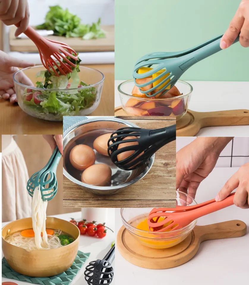 thumbnail image 2 of 2-in-1 Egg Whisk & Food Clip - Manual Kitchen Mixer With Serrated Tongs For Baking & Cooking 2 of 11