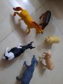 Realistic Farm Animal Toy Collection - Soft Plush Zoo Set with Cow & Goat - Perfect For Imaginative Play & Education - Durable Rubber Animal Set. 