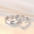Silver Opening Lovers Ring Simple Personality For Women Fine Jewelry Accessories Gift. 