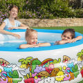 6.5 Ft Bestway Inflatable Cartoon Characters Pool 3 Ring Swimming Pool For Kids Summer Season Pools Party With Inflatable Pool, Family Fun Indoor & Outdoor Kids Water Games Swim Play Bath Pool & Enjoy Summers Swimming Pool For Toddler & Kids Code: 51122. 