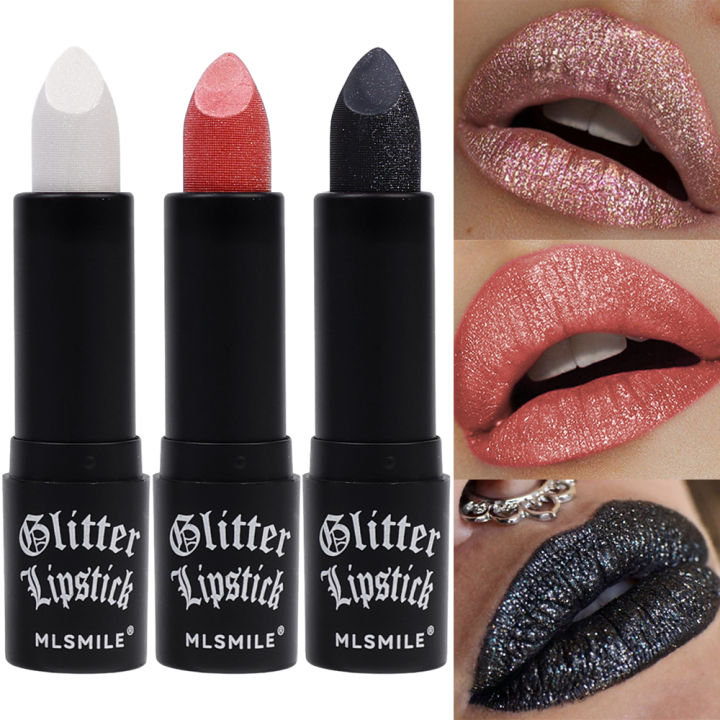 Glitter Lipsticks Diamond Pearlescent Nude Mermaid Lip Tint Matte Non-stick Lasting Shimmer Lip Gloss Lips Makeup