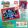 Magic Pad  Create Art That GLOWS  Light Up LED Board  Draw, Sketch, Create, Doodle, Art, Write, Learning Tablet  Includes 3 Dual Side Markets, 30 Stencils and 8 Colorful Effects. 