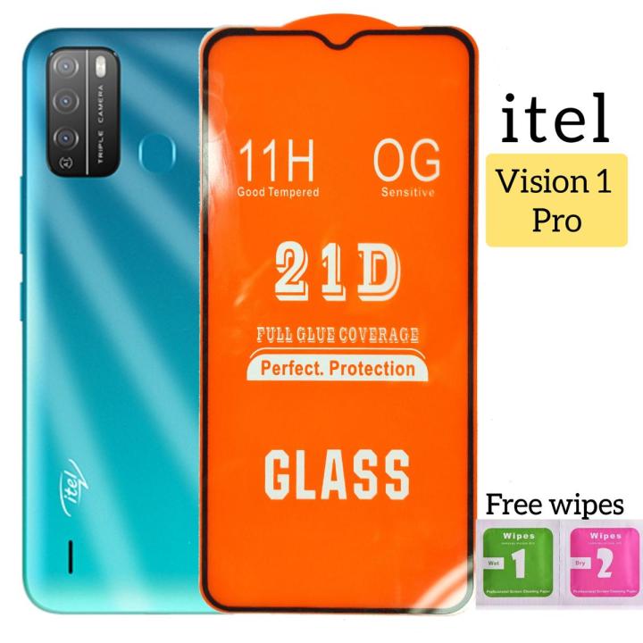 itel Vision Pro 100% Original Full coverage Tempered Glass