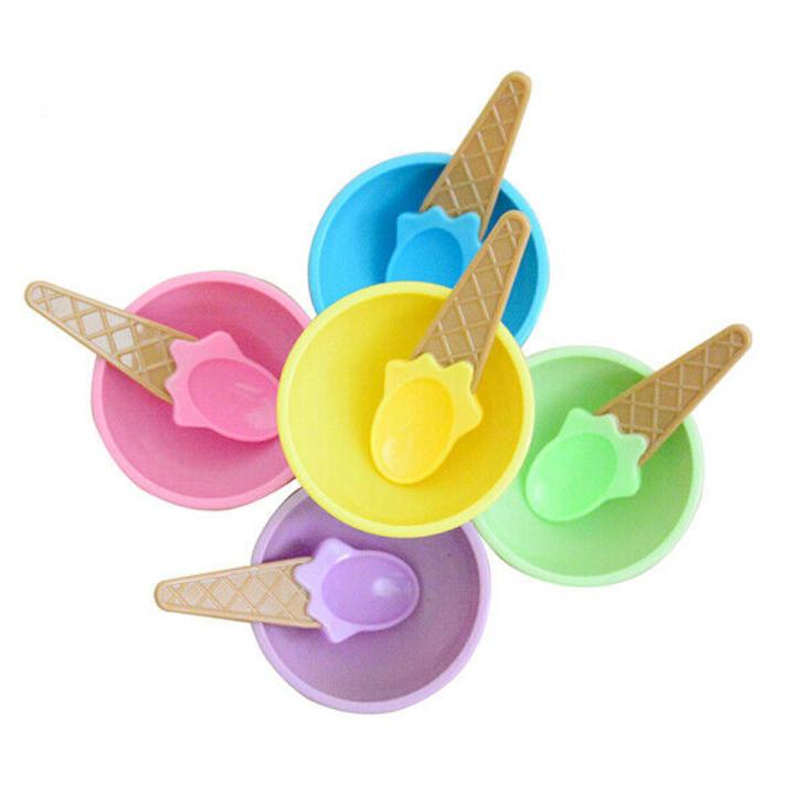 Ice Cream Waffle Cone Shape Bowl with Cone Shape Spoon